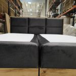 Łóżko kontynentalne ALBERO 2 180x200 - Monolith 92 - ciemny szary - OUTLETU