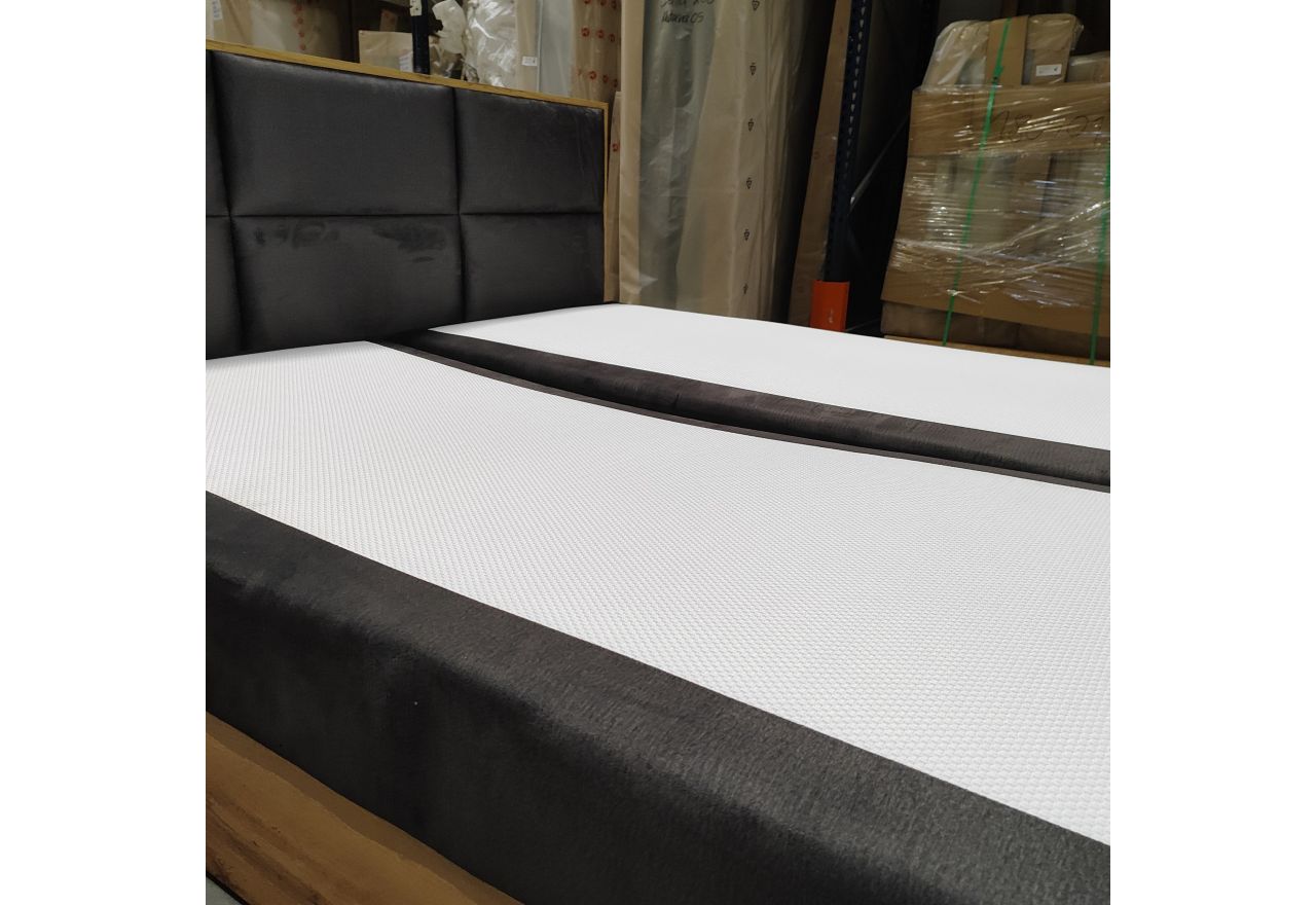 Łóżko kontynentalne ALBERO 2 180x200 - Monolith 92 - ciemny szary - OUTLETU