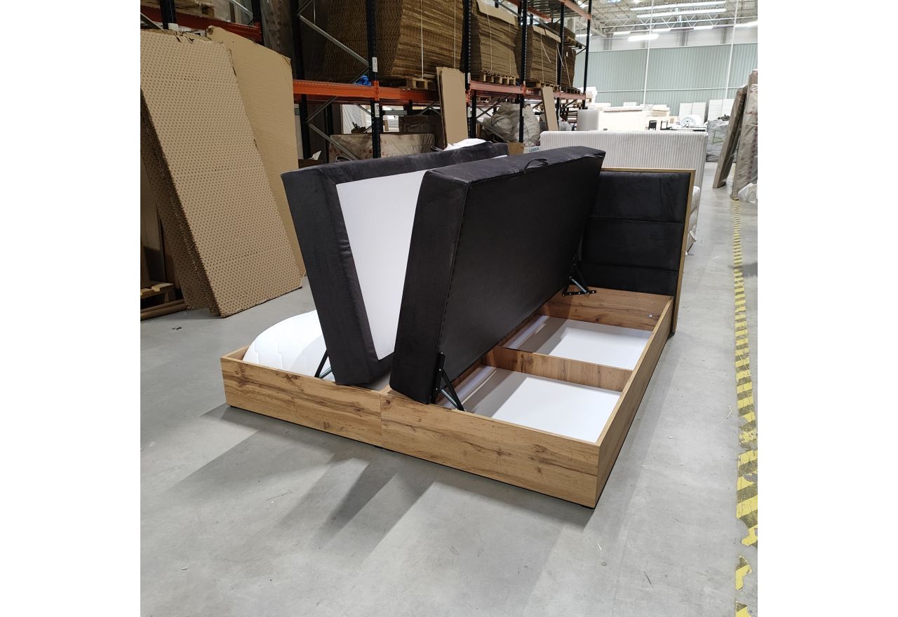 Łóżko kontynentalne ALBERO 2 180x200 - Monolith 92 - ciemny szary - OUTLETU