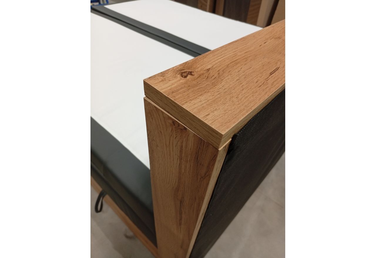 Łóżko kontynentalne VENETO KING 180x200 - Soft 20 - grafitowa ekoskóra - OUTLETU