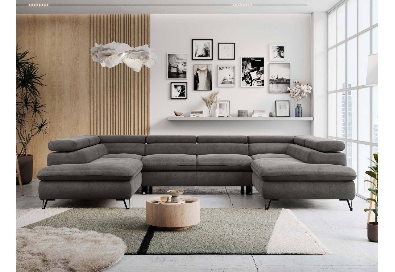 Narożnik PETER L - Monolith 92 - ciemny szary - OUTLETU