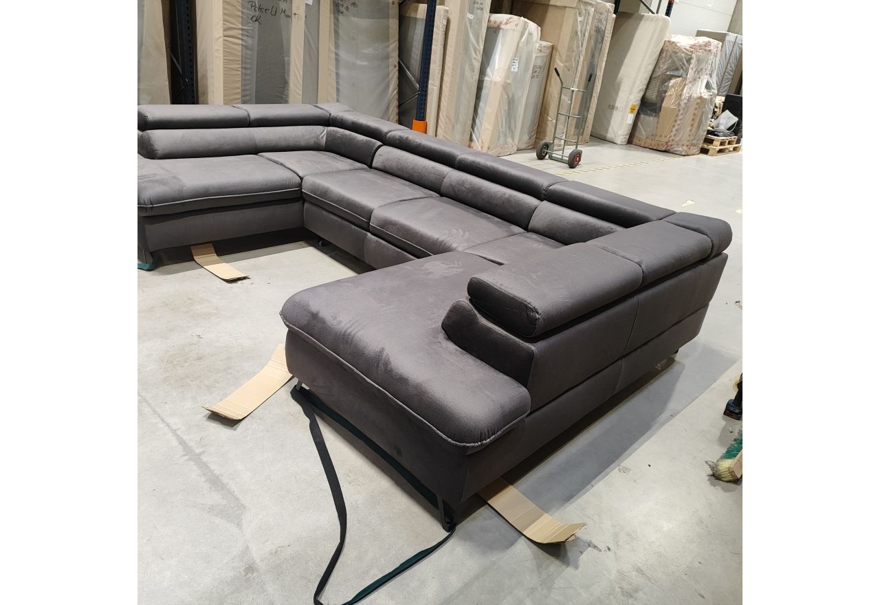 Narożnik PETER L - Monolith 92 - ciemny szary - OUTLETU