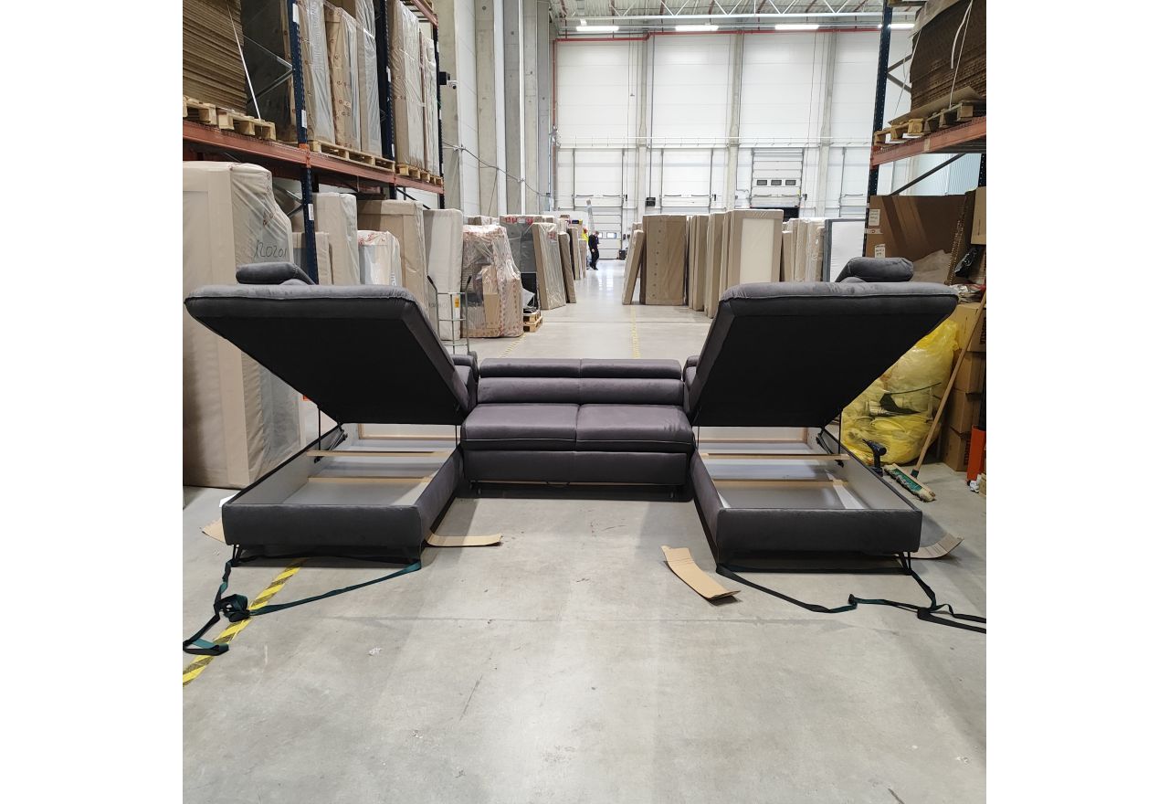 Narożnik PETER L - Monolith 92 - ciemny szary - OUTLETU