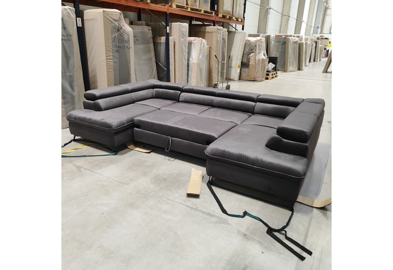 Narożnik PETER L - Monolith 92 - ciemny szary - OUTLETU