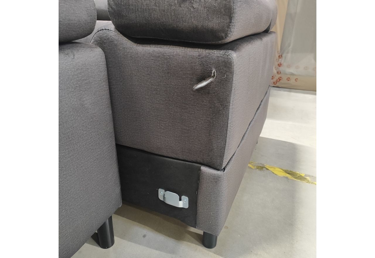 Narożnik PETER L - Monolith 92 - ciemny szary - OUTLETU