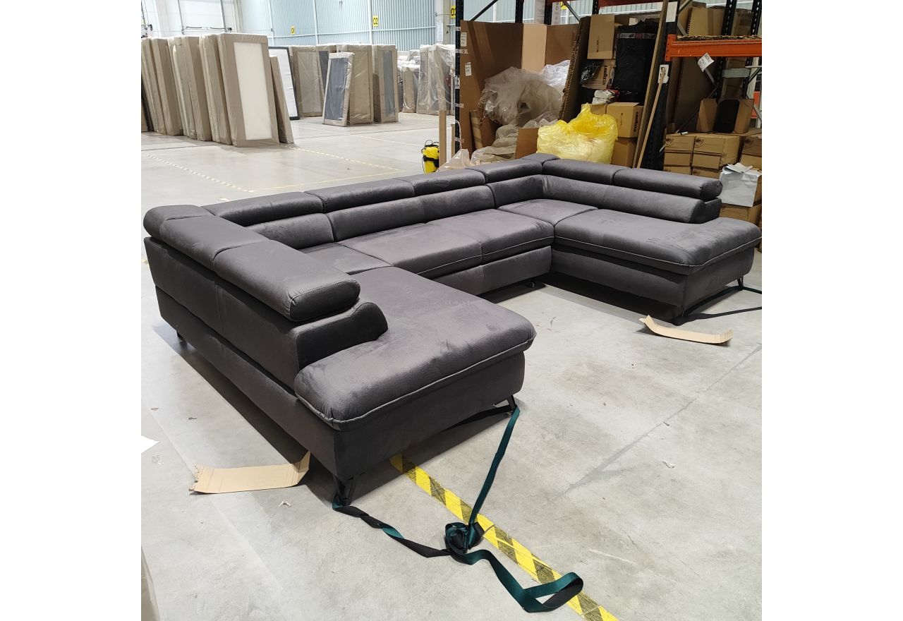 Narożnik PETER L - Monolith 92 - ciemny szary - OUTLETU