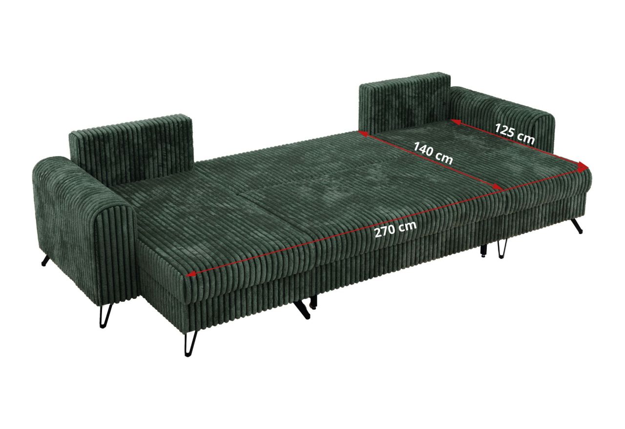 Narożnik AXEL U - Tilia 39 - zielony - OUTLETU