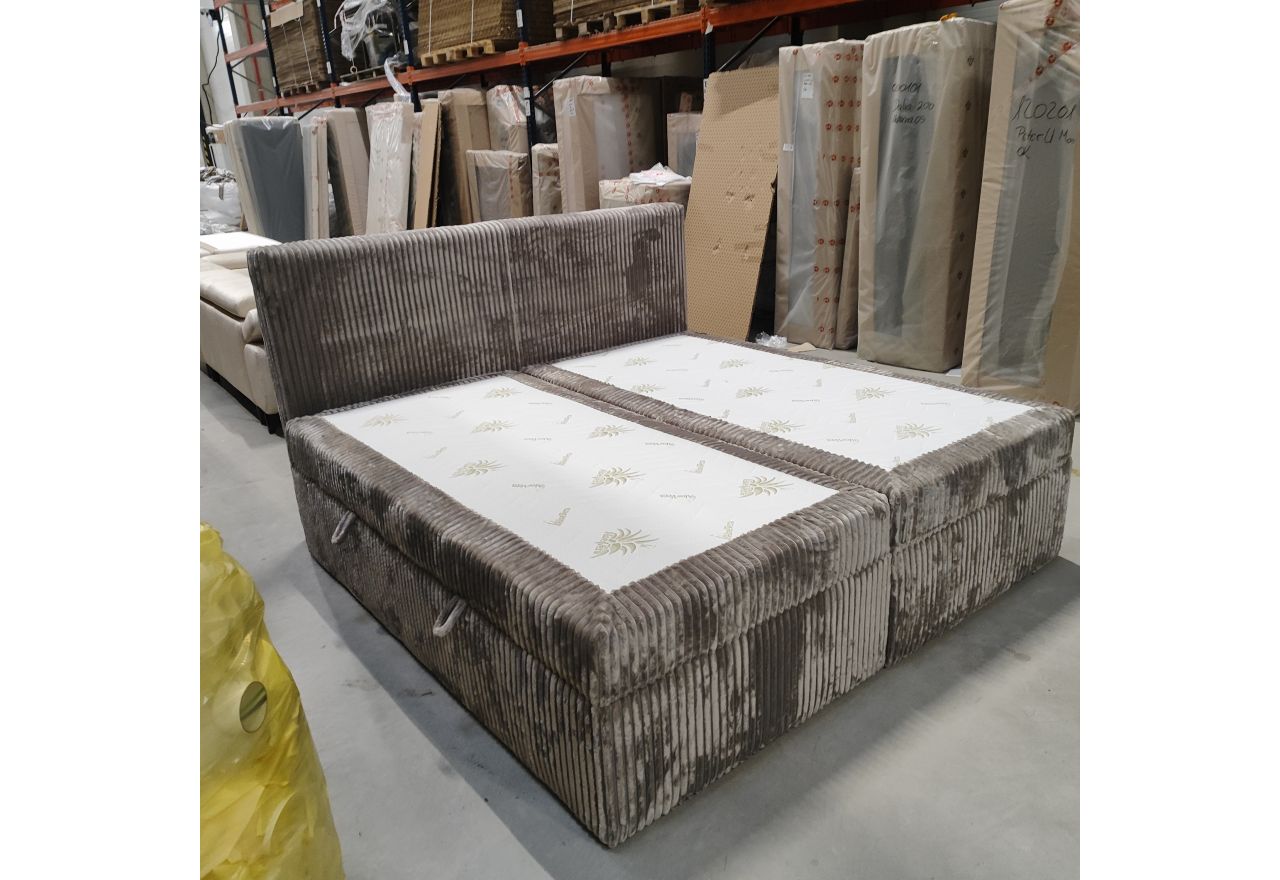 Łóżko kontynentalne TILIANO 200x200 - Tilia 11 - jasny brązowy - OUTLETU