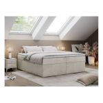 Łóżko kontynentalne bez wezgłowia BESS 140x200 - Monolith 02 - beżowy - OUTLETU