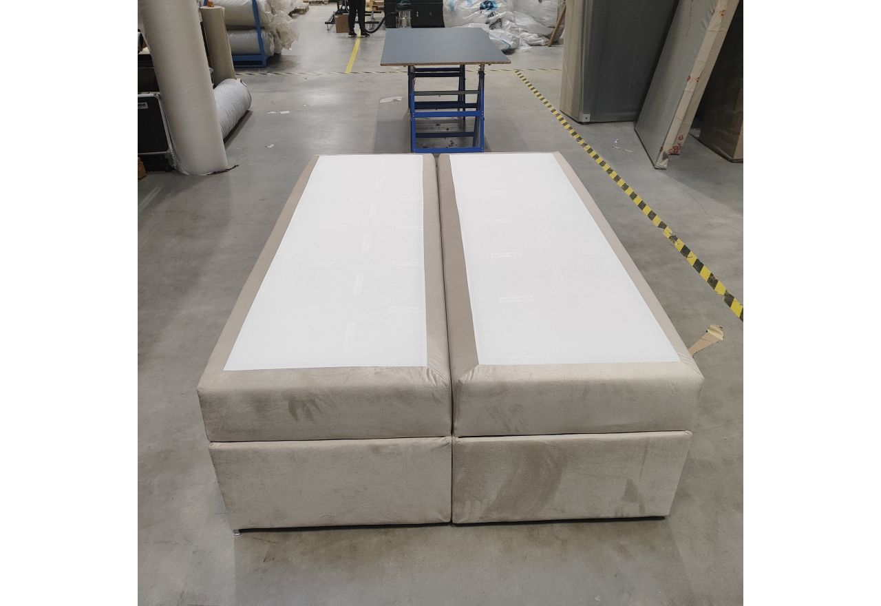 Łóżko kontynentalne bez wezgłowia BESS 140x200 - Monolith 02 - beżowy - OUTLETU