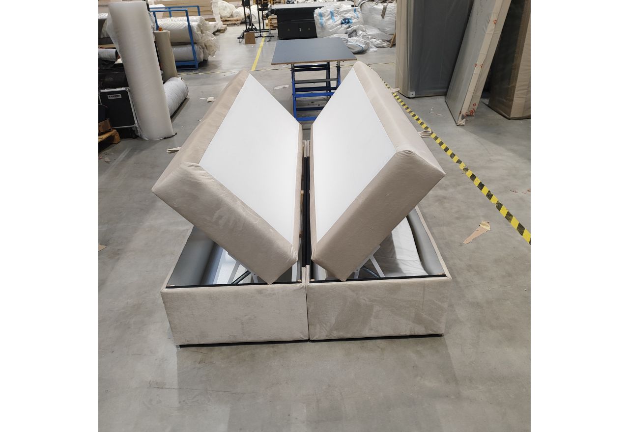 Łóżko kontynentalne bez wezgłowia BESS 140x200 - Monolith 02 - beżowy - OUTLETU