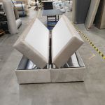 Łóżko kontynentalne bez wezgłowia BESS 140x200 - Monolith 02 - beżowy - OUTLETU