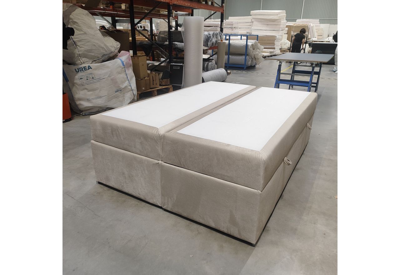 Łóżko kontynentalne bez wezgłowia BESS 140x200 - Monolith 02 - beżowy - OUTLETU