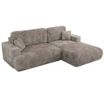 Narożnik - OVO L - strona prawa - jasnobrązowy, sztruks