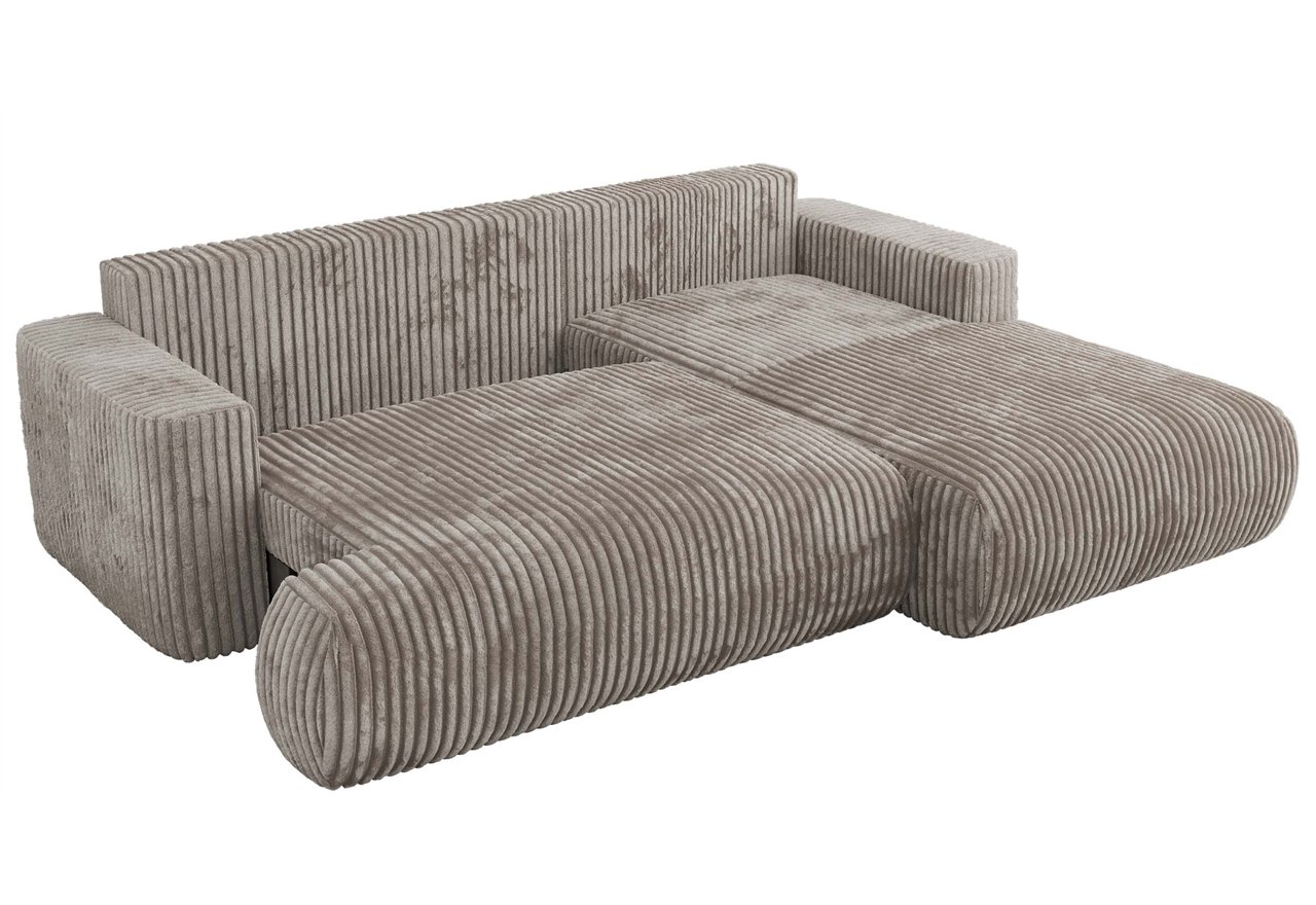 Narożnik - OVO L - strona prawa - jasnobrązowy, sztruks