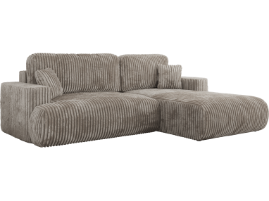 Narożnik - OVO L - strona prawa - jasnobrązowy, sztruks