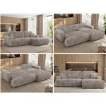 Narożnik - OVO L - strona prawa - jasnobrązowy, sztruks