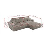 Narożnik - OVO L - strona prawa - jasnobrązowy, sztruks