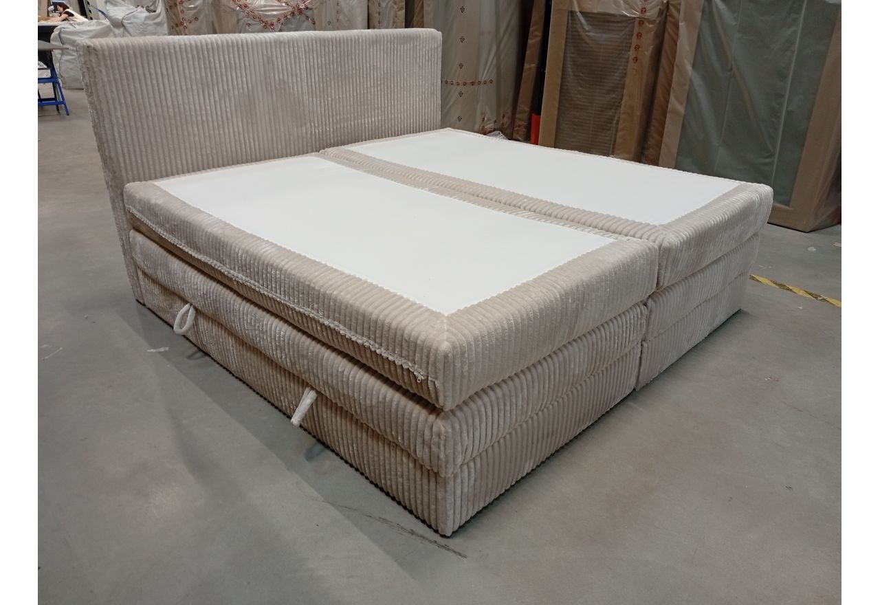 Łóżko kontynentalne TILIANO KING 200x200 - Tilia 01 - beżowy - OUTLETU