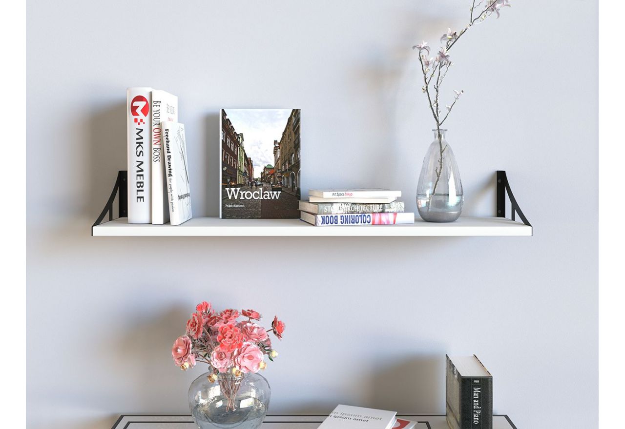 Półka wisząca na książki JULIA biała 90 cm