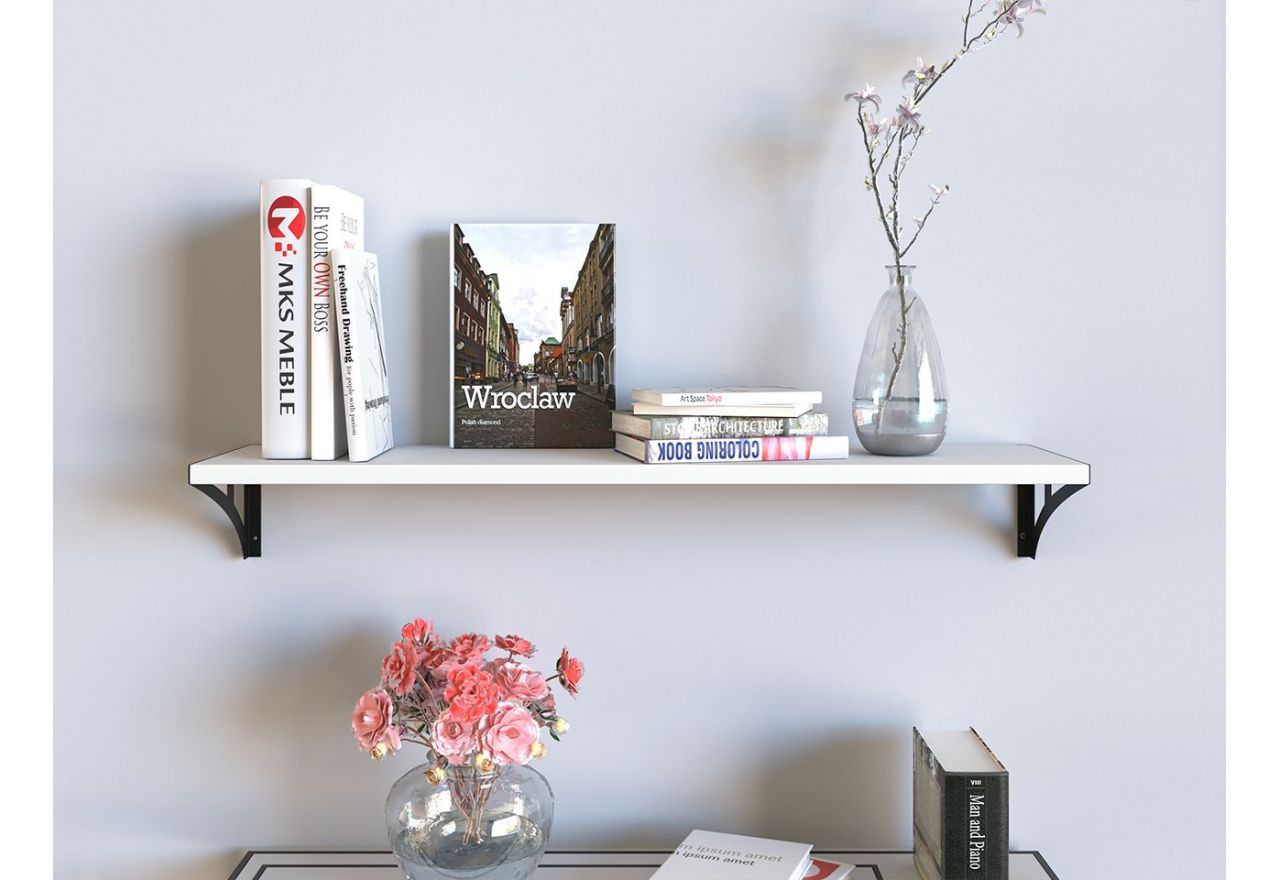 Półka wisząca na książki JULIA biała 90 cm
