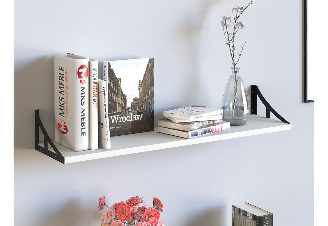 Półka wisząca na książki JULIA biała 90 cm