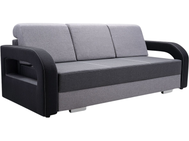 Sofa wolnostojąca z pojemnikiem na pościel i funkcją spania oraz modnymi boczkami - ARIS Inari 94 / Malmo 90 / Inari 100
