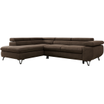 Narożnik PABLO L - strona lewa - brązowy, welwet