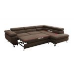 Narożnik PABLO L - strona lewa - brązowy, welwet