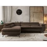 Narożnik PABLO L - strona lewa - brązowy, welwet