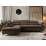 Narożnik PABLO L - strona lewa - brązowy, welwet