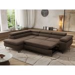 Narożnik PABLO L - strona lewa - brązowy, welwet