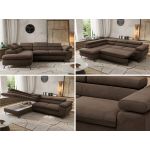 Narożnik PABLO L - strona lewa - brązowy, welwet