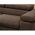 Narożnik PABLO L - strona lewa - brązowy, welwet