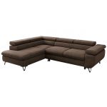 Narożnik PABLO L - strona lewa - brązowy, welwet