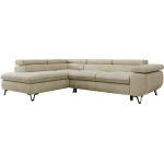 Narożnik PABLO L - strona lewa - beżowy, welwet