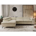 Narożnik PABLO L - strona lewa - beżowy, welwet