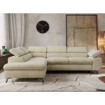 Narożnik PABLO L - strona lewa - beżowy, welwet