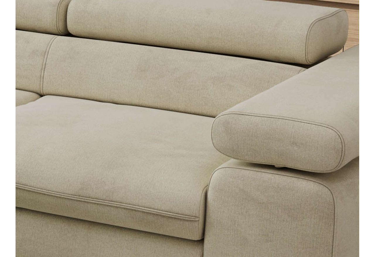 Narożnik PABLO L - strona lewa - beżowy, welwet