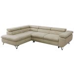 Narożnik PABLO L - strona lewa - beżowy, welwet