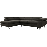 Narożnik PABLO L - strona lewa - ciemnoszary, welwet