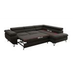 Narożnik PABLO L - strona lewa - ciemnoszary, welwet