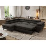 Narożnik PABLO L - strona lewa - ciemnoszary, welwet