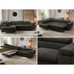 Narożnik PABLO L - strona lewa - ciemnoszary, welwet