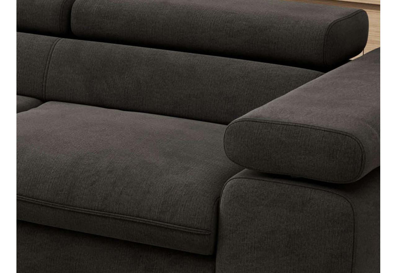 Narożnik PABLO L - strona lewa - ciemnoszary, welwet