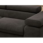 Narożnik PABLO L - strona lewa - ciemnoszary, welwet