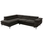 Narożnik PABLO L - strona lewa - ciemnoszary, welwet