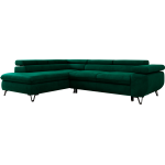 Narożnik PABLO L - strona lewa - ciemnozielony, welwet