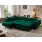 Narożnik PABLO L - strona lewa - ciemnozielony, welwet