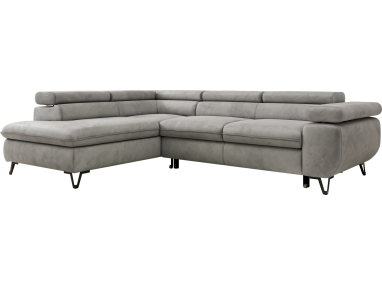 Narożnik PABLO L - strona lewa - jasnoszary, welwet